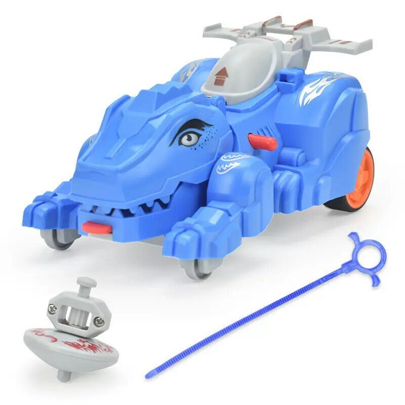 Children's Collision Deformation Pull Back Force Gyroscopic Disk Chariot Pulling Line Launch Toys Kids Boys Inertia Car Toy Gift