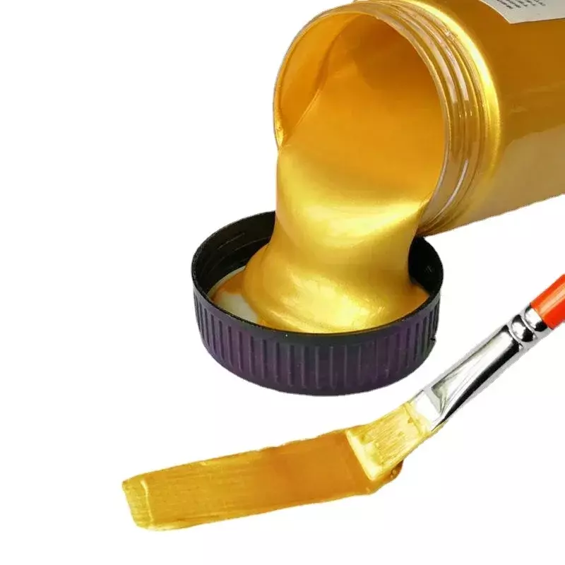 60/100ml Golden Acrylic Paint Metal Pearlescent Hand-painted Gypsum Glue Waterproof and Non-fading DIY Painted Paint