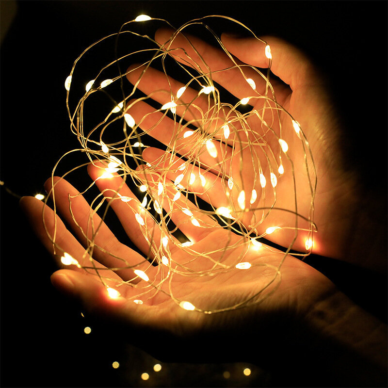 1M/2M LED String Lights Waterproof Led Copper Wire Fairy Lights Battery Operated DIY Gift Wedding Party Christmas Decoration