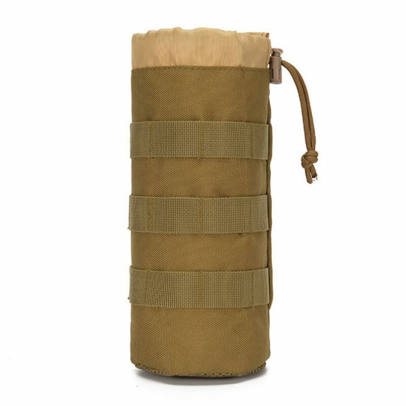 Bolsa de hervidor Molle para acampar al aire libre, bolsa de malla con cordón ajustable, cruzada inferior, soporte para botella de agua
