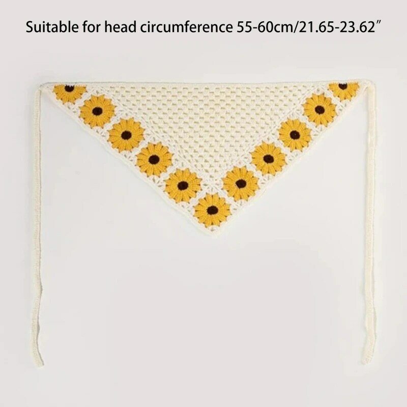 Stylish Crochet Bandana Hair Scarf Knitted Hair Scarves Hair Kerchief Tie Back Headwrap for Costume Cosplay Photo