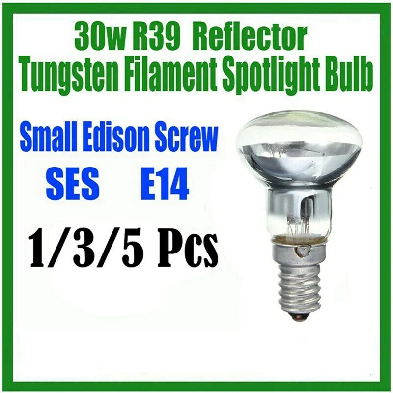 Lâmpada de substituição Lava Spotlight, Parafuso na lâmpada, Clear Reflector Spot, Lâmpadas incandescentes, E14, R39, 30W, 6pcs