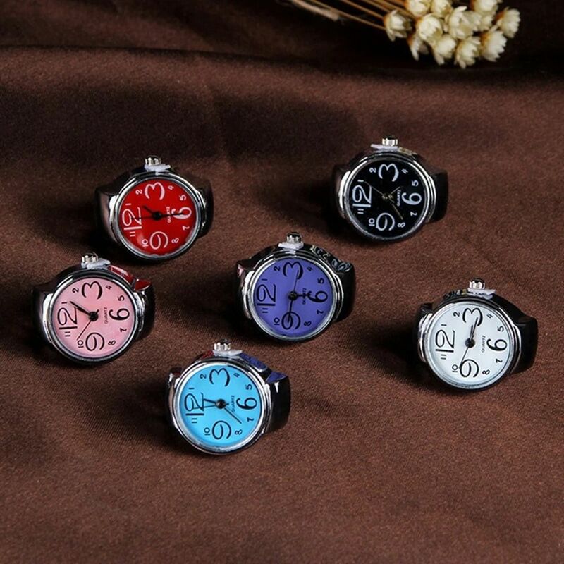 for Women Men Jewelry Clock Fashion Ring Watch Digital Watch Round Quartz Finger Rings Elastic Stretchy Rings