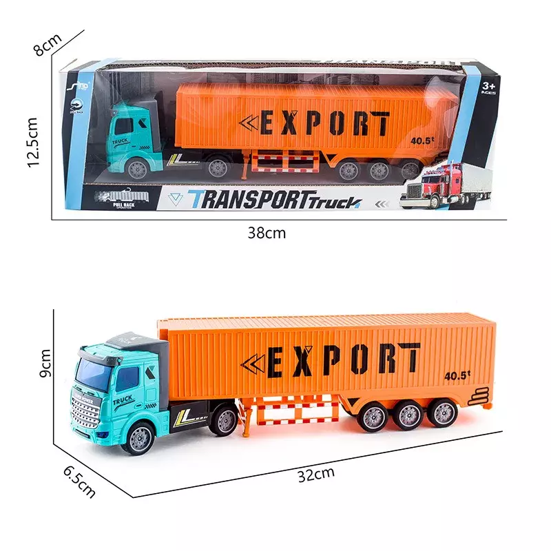 Semi-trailer Heavy-duty Truck Construction Dump Truck Transport Container Tanker Boy Model Pull Back Truck