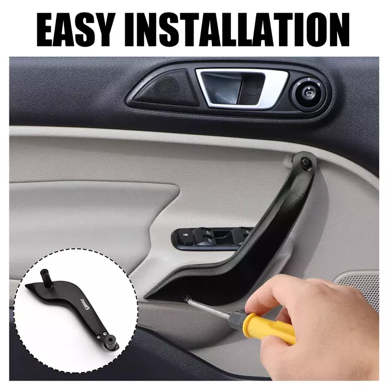 Automatic Interior Driver Door Pull Handle Aluminum Alloy Left Right Handle For Ford Fiesta 2011-2020 Power Window Door Handle