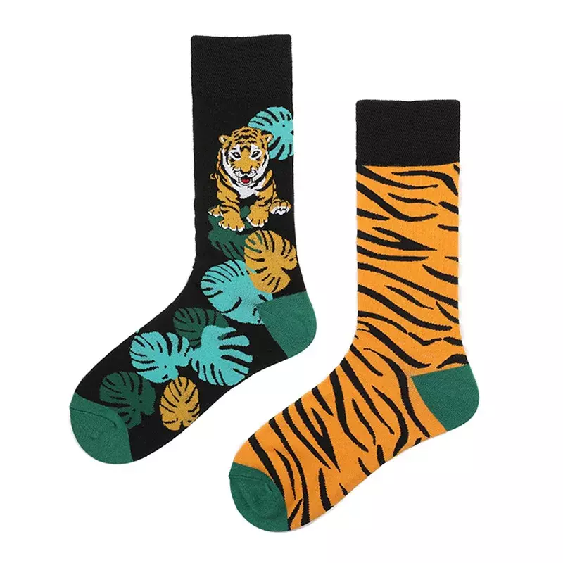 New Product Original Asymmetric AB Tube Socks Men and Women Pure Cotton Animal Puppy Sports Breathable Fashion Chinese Style