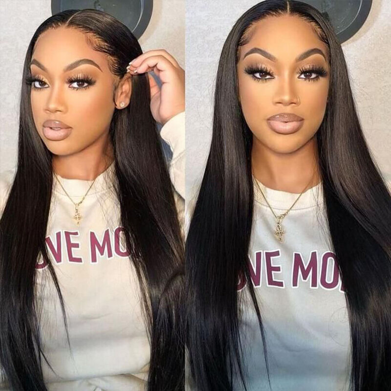 HOT WAVE 13x4 HD Lace Frontal Wigs Human Hair Straight Full Lace Front Wigs For Women Pre-plucked Transparent Lace Wigs On Sale