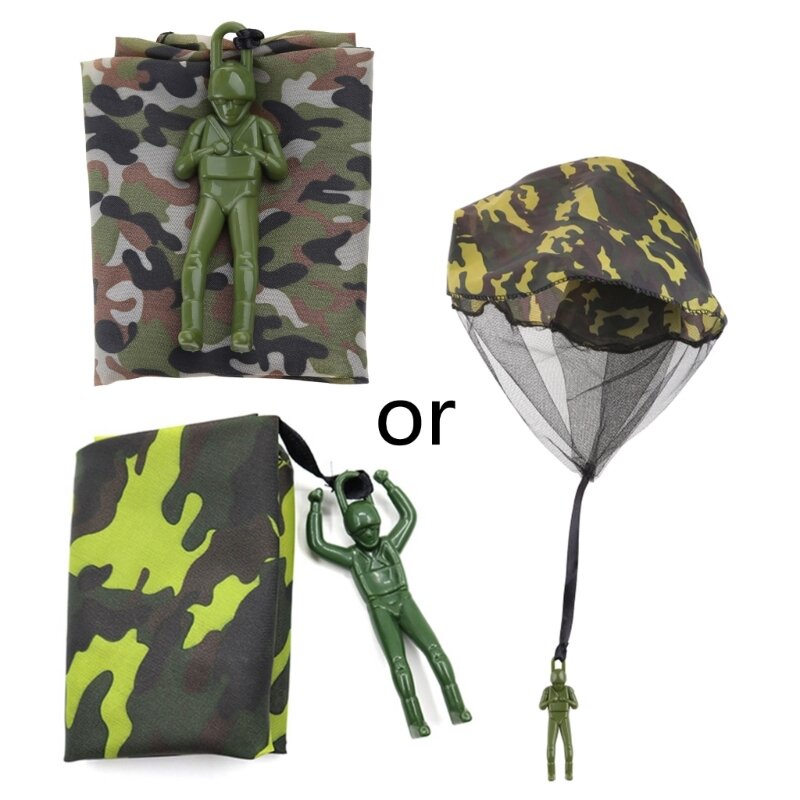 Hand Throwing Toy Parachute with Soldier Figure Activity Center Backyard Game