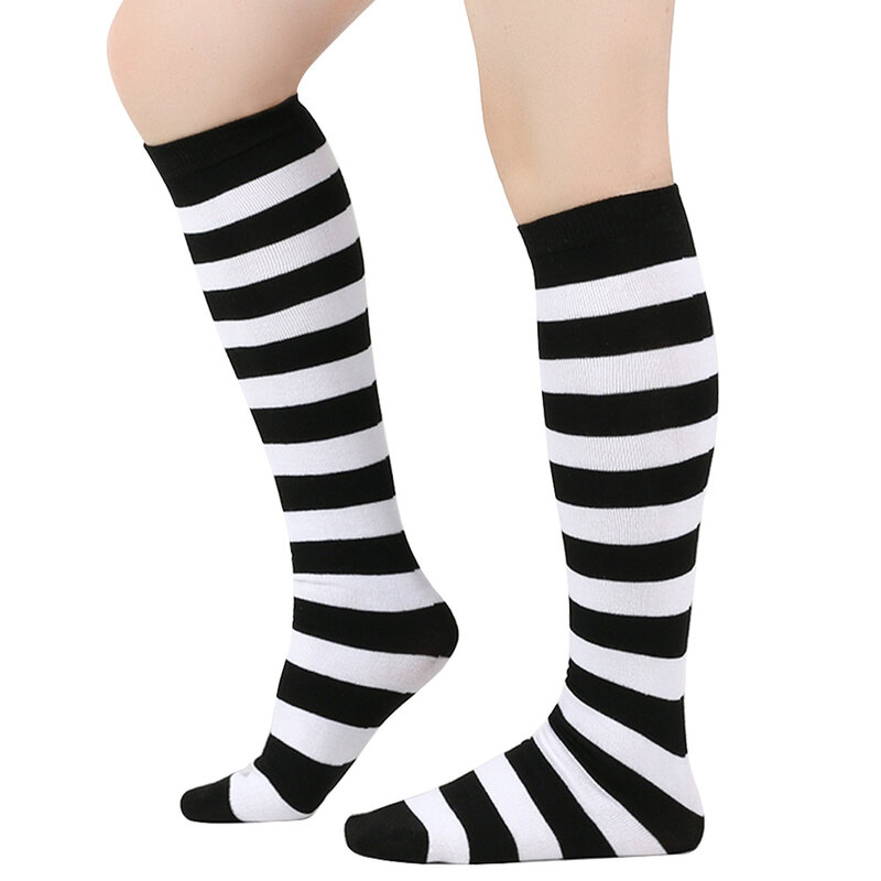 Calze a righe per ragazze da donna calze al ginocchio calze Casual sopra il polpaccio calze a tubo Costume scaldamuscoli stivali calzini