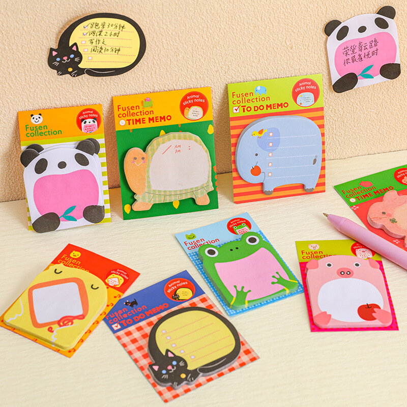 1PC Mini Sticky Notes Cartoon School Students Sticker Cute Colorful Sticky Notes Children Gift Random Pattern