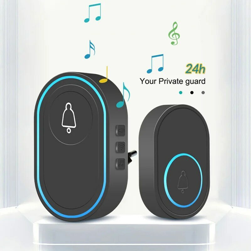 Wireless Music Doorbell Elderly Emergency Pager 433MHz Household Long Distance Intercom Detector Intelligent Anti-theft Alarm