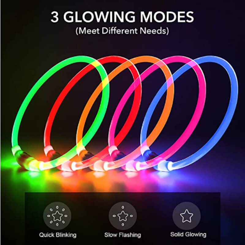Led Licht Hund Kragen Abnehmbare Glowing USB Lade Luminous Leine für Große Katze Kragen Kleine Helle Labrador Haustiere Hunde Produkte