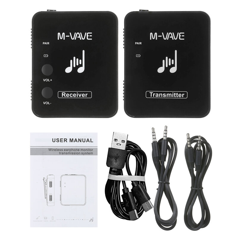 M-VAVE SWS10 2.4GHz Sans Fil Écouteur Moniteur Système De Transmission USB Rechargeable Émetteur et Récepteur Soutien Mono/Stéréo