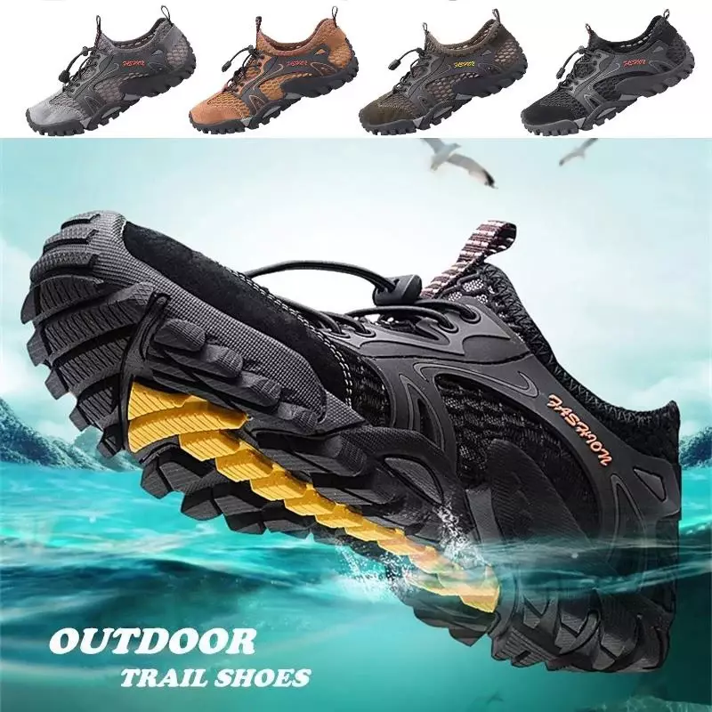 Outdoor Hiking Shoes Women Men Sneakers Beach Shoes Travel Camping Wading Shoes for Water Sport Hollowed Out Non-slip Size 37-50