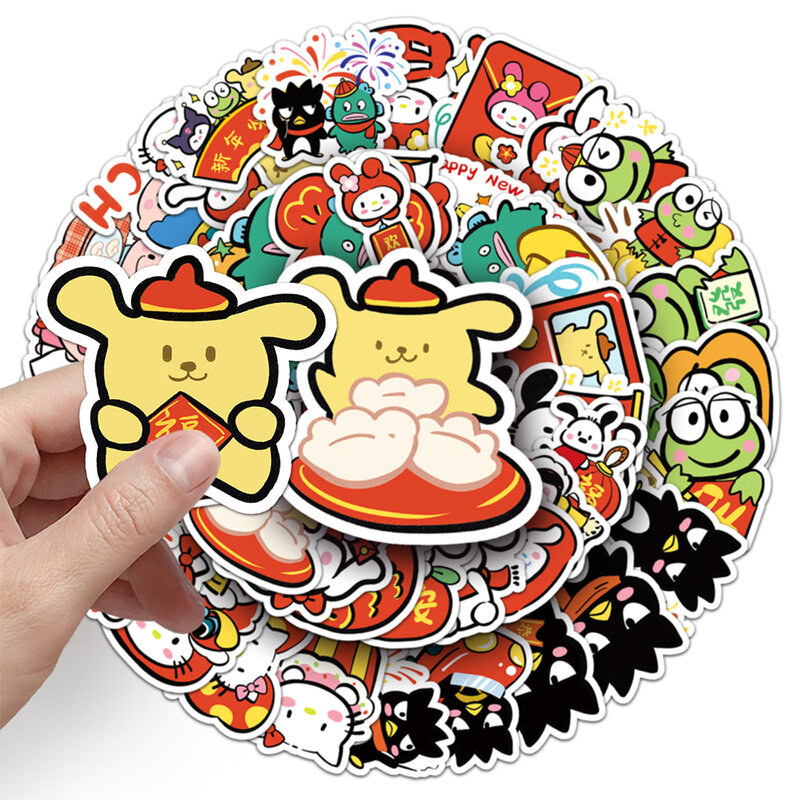 Забавные милые стикеры Sanrio Hello Kitty Kuromi, наклейки «сделай сам» для ноутбука, скрапбукинга, телефона, чемодана, эстетические Стикеры, детские игрушки, 10/30/50 шт.