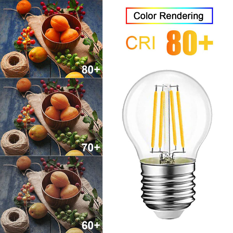 Retro Edison LED Globe Light Bulb G45 2W 4W 6W E27 2700K 6000K Led Filament Bulb 110V for Garden String Pendant Light Decoration
