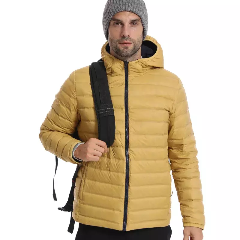 男性と女性のための全国規格のダウンジャケット,暖かい屋外コート,両面に分割された防滴軽量パーカー