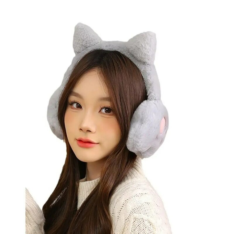 Earcap Cat Plush Earmuffs Winter Cat's Paw Keep Warmer Ear Warmers Cold Protection Anti-Wind Cute Ear Cover Earflap