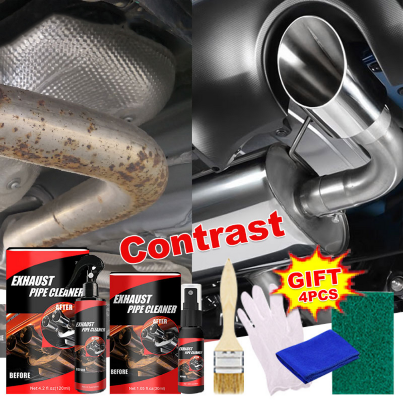 30/120ml Car Exhaust Pipe Cleaner Kit Multi-Purpose Metal Pipe Derusting Spray Rust Remover Car Motorcycle Maintenance
