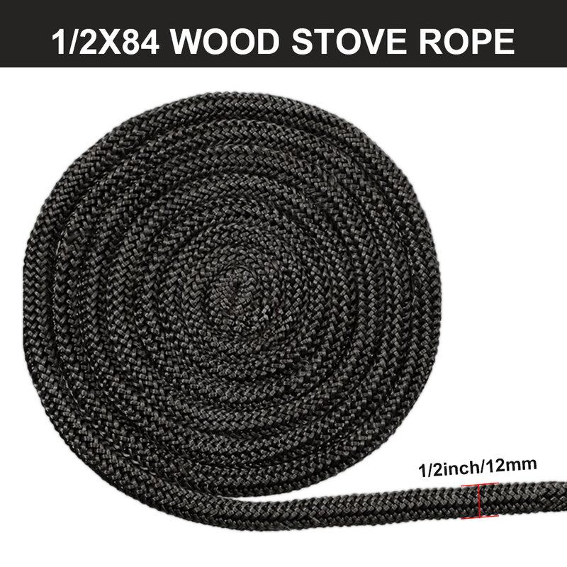 Cuerda de sellado para chimenea, reemplazo de cuerda de sellado de alta temperatura para puerta de estufa de leña, fibra de vidrio, 6/8/10/12mm, 2M