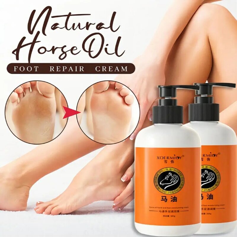 300g olio di cavallo mano piede idratante crema crema Anti-crepa cura idratante liscio tono schiarente pelle delicata nutriente O5E5