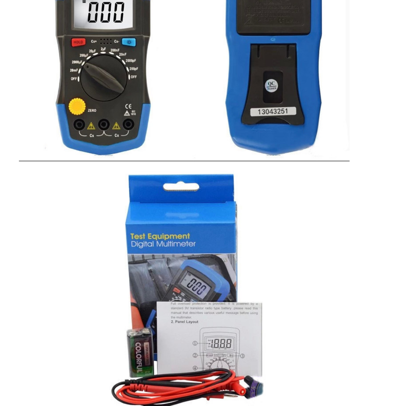 Multímetro handheld do equipamento de teste do medidor 0-20mf hp36d do medidor da capacitância do lcd de dm6013l digitas nm