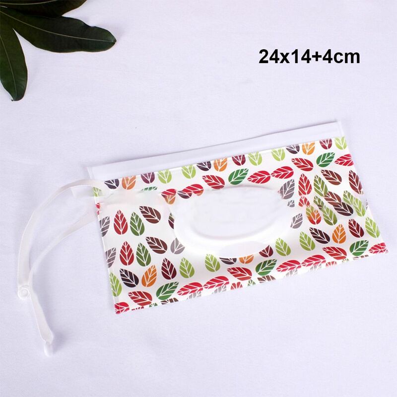 2Pcs EVA Wet Wipes Bag Infant Supplies Leaf Pattern Cleaning Wipes Case Flip Cover Eco-friendly Wet Wipe Pouch