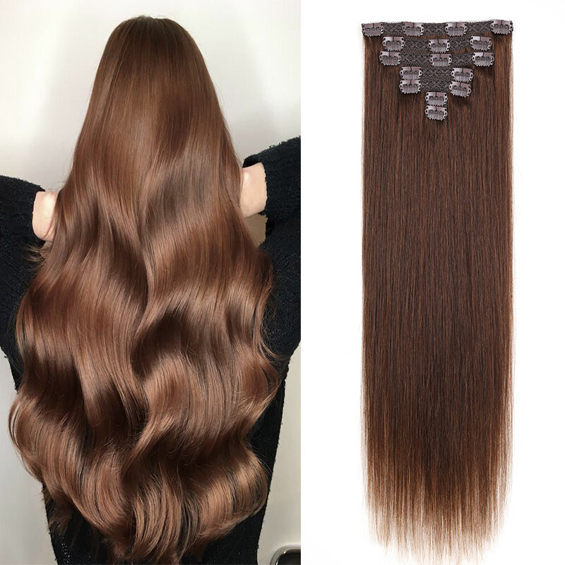 Human Hair Clip In Extensions Double Weft Clip In Remy Hair Extensions 70g 7pcs Silky Straight 100% Human Hair Clip In Extension