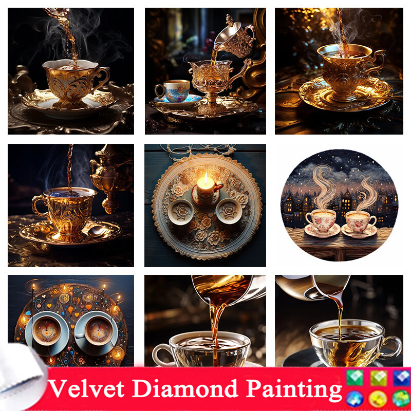 DIY Diamond Painting Kit Coffee 5D Full Square/Round Embroidery Diamond Mosaic 2024 New Handmade artworks Home Decor Gift zy0793