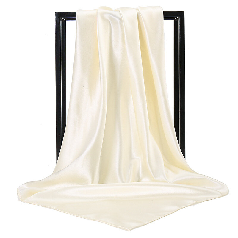 Bufanda cuadrada para mujer y niña, pañuelo de seda de imitación, elegante, Floral, 90x90cm