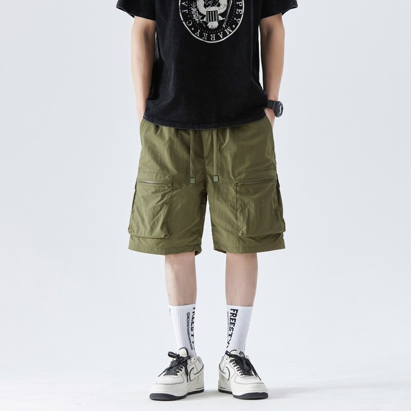 Men's Summer Five-point Loose Student Youth Trendy Casual Pants