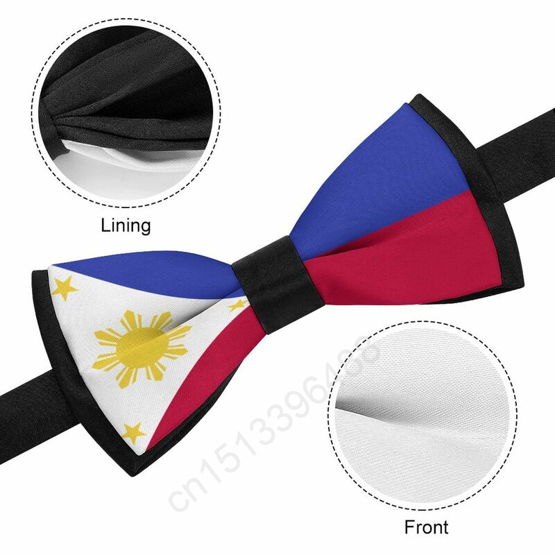 New Polyester Philippines Flag Bowtie for Men Fashion Casual Men's Bow Ties Cravat Neckwear For Wedding Party Suits Tie