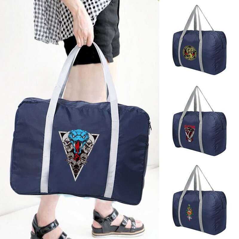Handbag Fashion Unisex Outdoor Camping Travel Bag Toiletries Storage Luggage Tote Bags Cobra Print Zipper Foldable Organizer