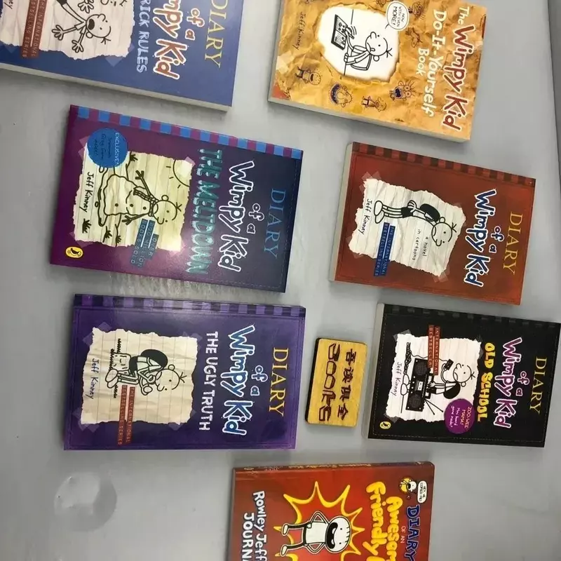 Demi-ensemble de 8 journaux de nettoyage pour enfants, livre anglais de Wimpy peuv, libros de nettoyage de fiction pour enfants en boîte