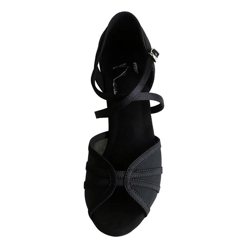 รองเท้าเต้นลาตินสำหรับผู้หญิงหญิงสาว, รองเท้าเต้นซัลซ่าแทงโก้สำหรับงานเต้นรำงานปาร์ตี้ทำจากหนังนิ่มส้นรองเท้าส้นเข็ม4.5ซม.