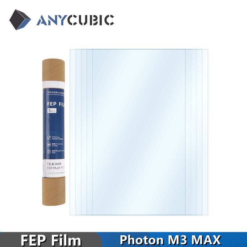 ANYCUBIC เดิมฟิล์ม FEP สำหรับ Photon M3 MAX 3D ชิ้นส่วนเครื่องพิมพ์ Rack อุปกรณ์เสริม3D ชิ้นส่วนเครื่องพิมพ์ฉีด Release ฟิล์ม