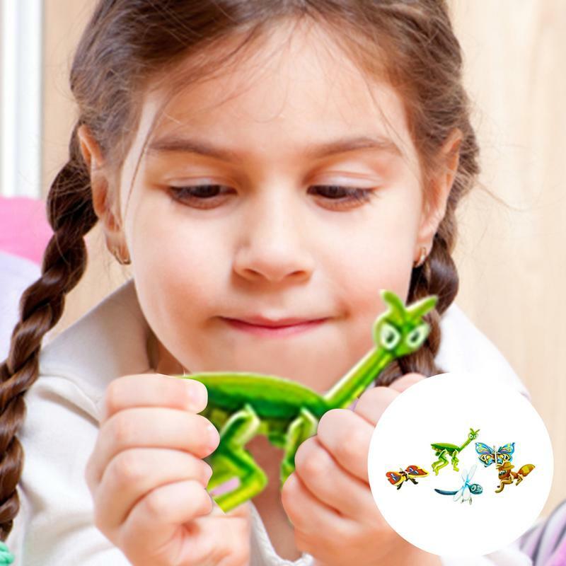 3D Animal Puzzle for Kids, Brinquedos Educativos Montessori, Engraçado DIY, Montagem Manual, Modelo Tridimensional, Menino e Menina, 10 peças