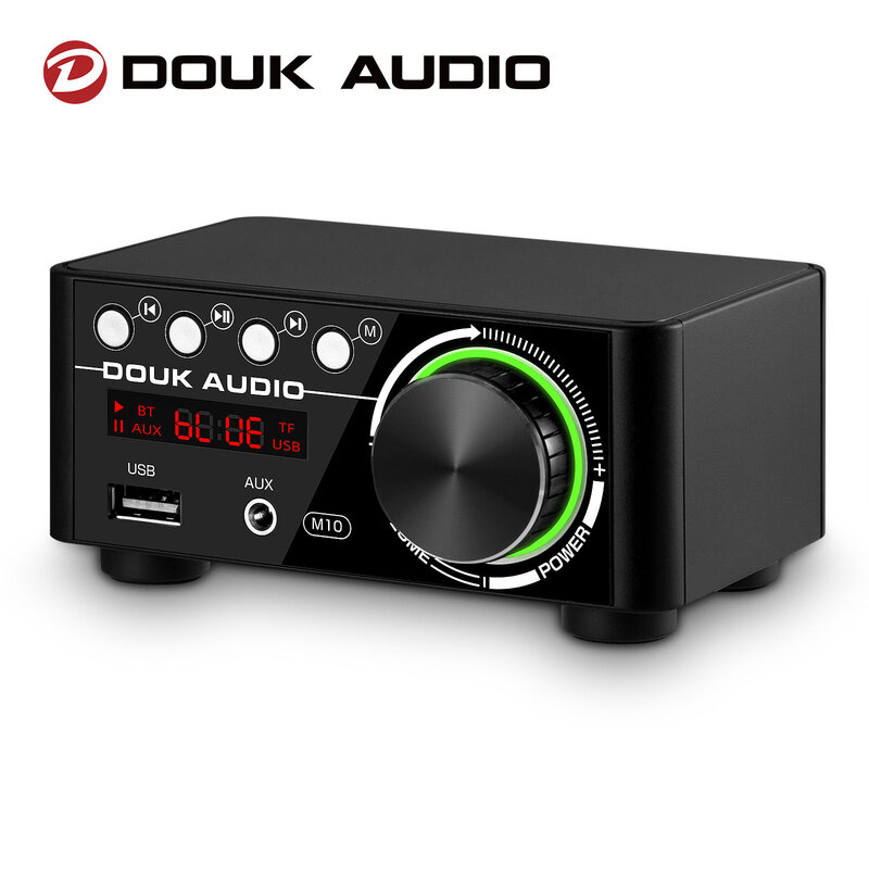 Douk Audio HiFi Bluetooth 5.0เครื่องขยายเสียงดิจิตอลบ้านเครื่องรับสัญญาณสเตอริโอขนาดเล็ก/รถ Class D Amp USB เพลง USB DAC