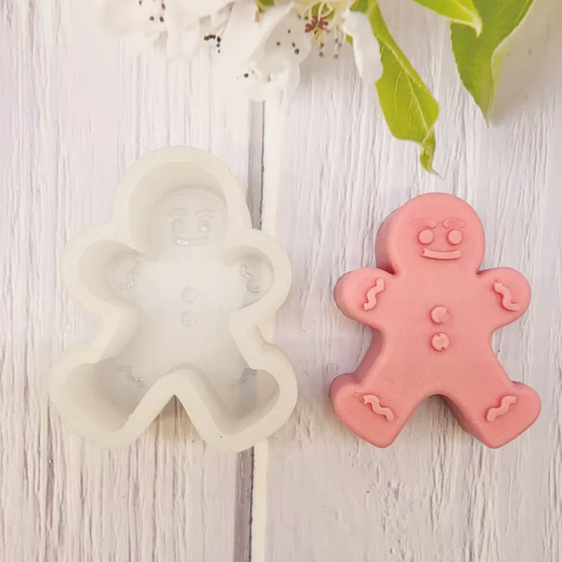 3D Christmas Series Tree Gingerbread Man Silicone Mold Hanadmade Scented Candle Mould DIY Epoxy Resin Soap Molds Making Supplies
