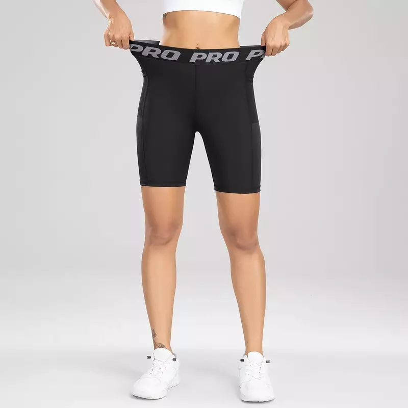 Feminino Running Shorts com bolsos, Hip Lifting, montagem apertada, Yoga Pants, pêssego nádegas, ginásio Workout, Fitness, barato