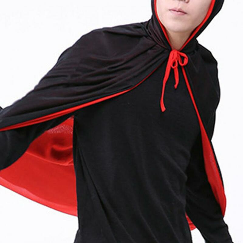 Capa de Halloween para niños y adultos, capa de bruja, vampiro, con capucha, Reversible, negra, roja, disfraz de fiesta de Halloween, ropa