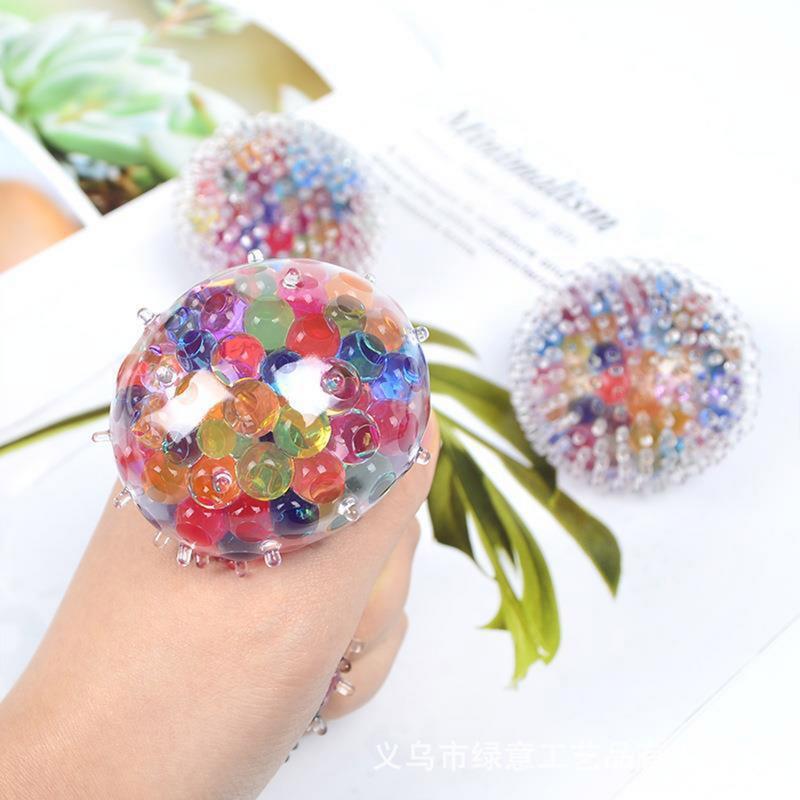 8Pcs Water Bead Squishy Balls Stress Relief Toy Grape Balls Mesh Squish Balls Water Beads Anxiety Relief Balls   Toys for Kids