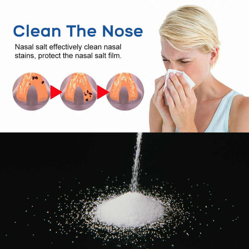 Salt Nasal Wash para adultos e crianças, alívio da rinite alérgica, cavidade nasal, protetor de irrigação, 2,7g, 30pcs por saco