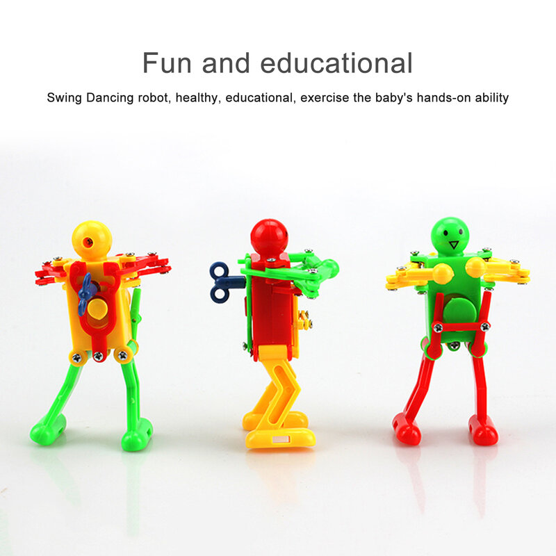 Многоцветный танцующий робот Windup, танцующий на весну ходячий робот, игрушка, танцующий заводные на цепочке, новинка, игрушечный робот # WO