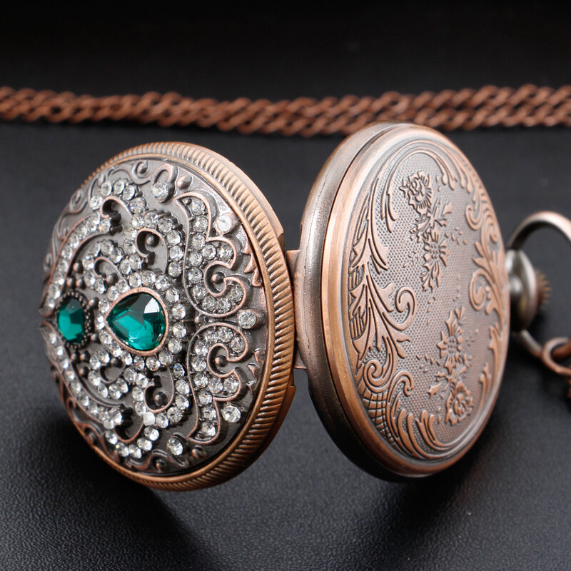 Relojes de bolsillo de cuarzo para mujer, reloj de cadena de collar Vintage antiguo, XH1003