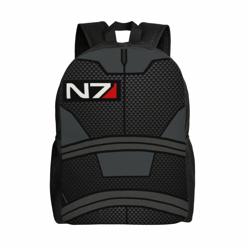 Mass Effect N7 Armor-mochila de viaje para hombre y mujer, bolsa de libros para ordenador portátil escolar, bolsa militar para videojuegos, bolsas de día para estudiantes universitarios