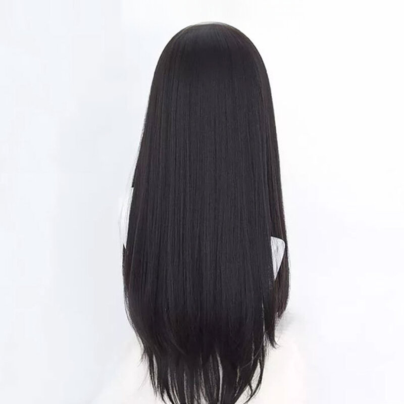 Cosplay azja moda syntetyczne długie peruka z prostymi włosami ładna dziewczyna powietrze grzywka jedwabiście prosta włókno termoodporne peruka codzienna impreza