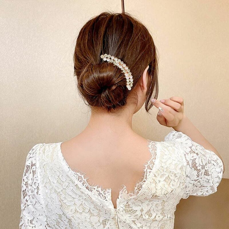 Koreanische Braut Haarnadeln Kristall Perle Strass Haar Kämme Hochzeit Haars pangen Haarschmuck Frauen Geschenk Schmuck