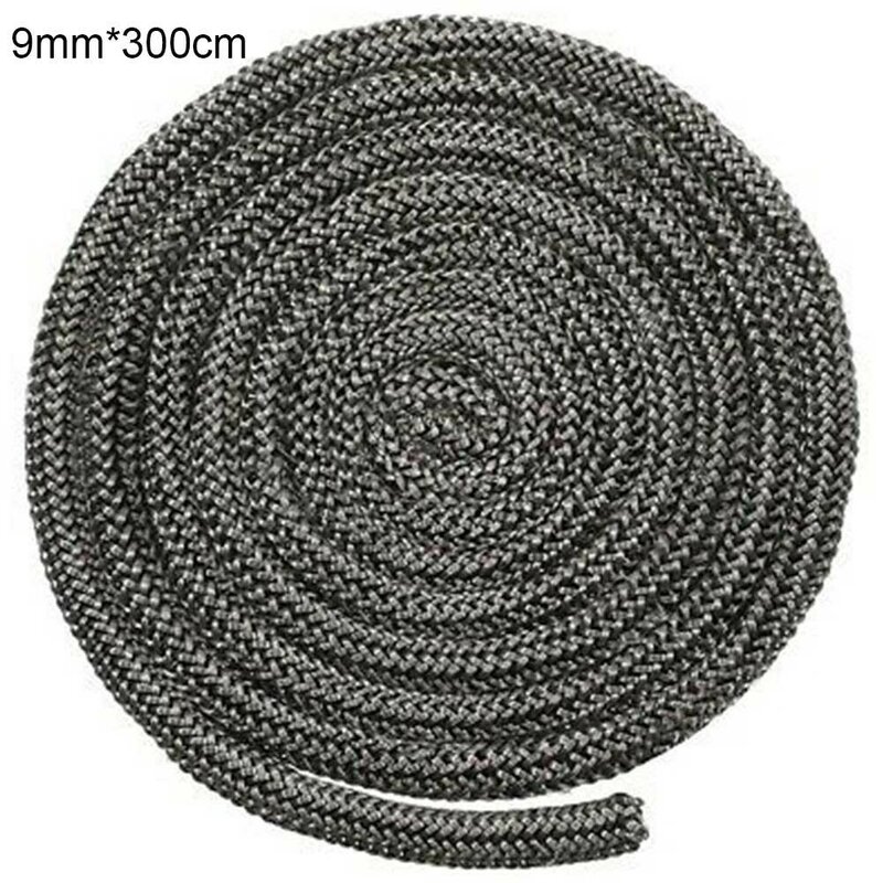 9 мм черный уплотнительный шнур, шнур для плиты, камина, длина 3 метра, стекловолоконная высокотемпературная деревянная горелка, уплотнительный шнур для горелки