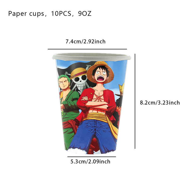 One Pieces Theme Boys Favors Cups Plates Happy Birthday Party Napkins Decoration Events Supplies Anime Pirate Balloons Backdrop